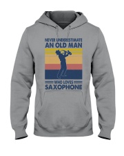 saxophone oldman vintage Hooded Sweatshirt tile