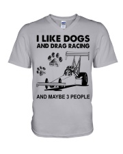 Drag Racing Like Dogs V-Neck T-Shirt tile