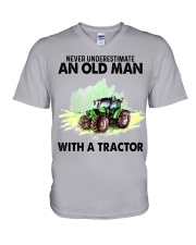 never tractor V-Neck T-Shirt tile