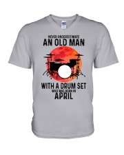 drum set never 04 V-Neck T-Shirt tile