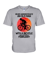cycling never 02 V-Neck T-Shirt tile