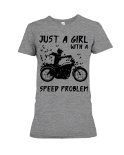 Just a girl motocycle Premium Fit Ladies Tee tile