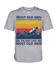 most old men scuba-diving V-Neck T-Shirt tile