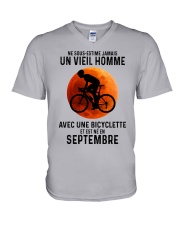 09 Cycling Old Man France V-Neck T-Shirt tile