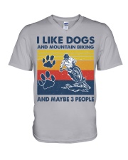 like-dogs-mountain-biking V-Neck T-Shirt tile