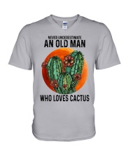 cactus old man V-Neck T-Shirt tile