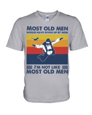 most old men skydiving V-Neck T-Shirt tile