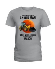03 bulldozer old man color Ladies T-Shirt tile