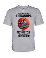 12 BIKER GRANDPA NEVER V-Neck T-Shirt tile