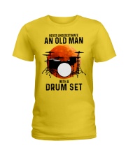 drum-set-old-man Ladies T-Shirt tile