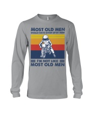 most old men motorcycle drag racing Long Sleeve Tee tile