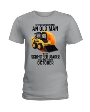 10 Skid-steer loader old man color Ladies T-Shirt tile