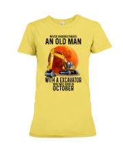 10 excavator old man color Premium Fit Ladies Tee tile