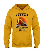 10 excavator old man color Hooded Sweatshirt tile