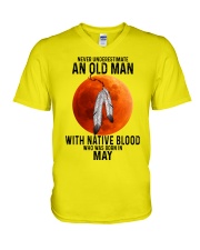 05 native old man V-Neck T-Shirt tile