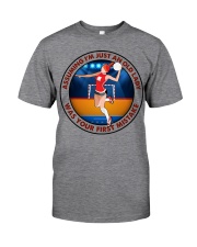 assuming-old lady handball Classic T-Shirt tile
