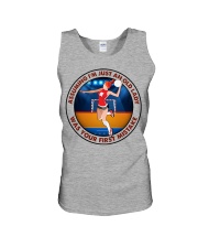 assuming-old lady handball Unisex Tank tile