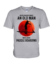 paddle boarding OLD MAN V-Neck T-Shirt tile