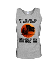 piano talent old man Unisex Tank tile