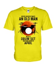 04 drum set olm yl V-Neck T-Shirt tile