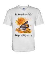 Piano Time Of The Year V-Neck T-Shirt tile