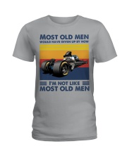 most old men drag racing Ladies T-Shirt tile