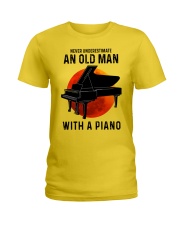 Piano never old man Ladies T-Shirt tile