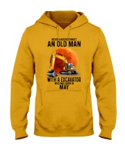 05 excavator old man color Hooded Sweatshirt tile