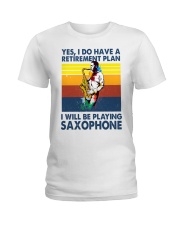 Saxophone plan Ladies T-Shirt tile