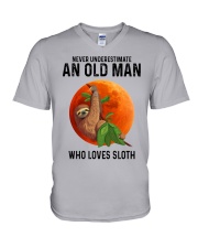 Sloth old man V-Neck T-Shirt tile