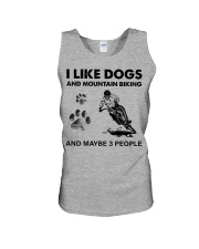 I like dogs-mountain biking Unisex Tank tile