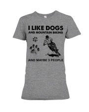 I like dogs-mountain biking Premium Fit Ladies Tee tile