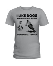 I like dogs-mountain biking Ladies T-Shirt tile