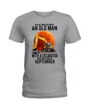 09 excavator old man color Ladies T-Shirt tile