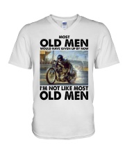 Motorcycle Drag Racing Most Old Men V-Neck T-Shirt tile