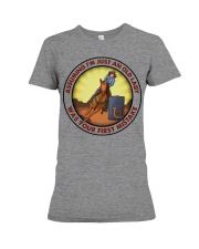 assuming-old lady barrel-racing Premium Fit Ladies Tee tile