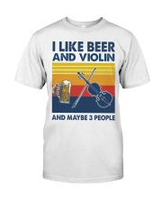 Violin I Like Beer Classic T-Shirt front