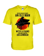 12 piano never old man V-Neck T-Shirt tile
