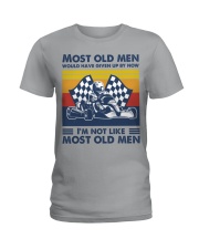 most old men kart racing Ladies T-Shirt tile
