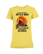 12 excavator old man color Premium Fit Ladies Tee tile