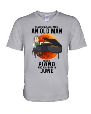 06 piano old mannn never V-Neck T-Shirt tile