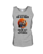 09 drumset old man Unisex Tank tile