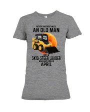 04 Skid-steer loader old man color Premium Fit Ladies Tee tile