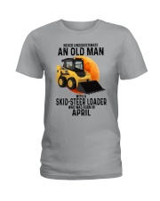 04 Skid-steer loader old man color Ladies T-Shirt tile