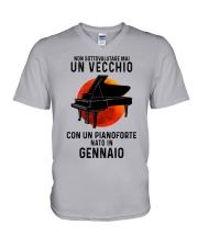 01 piano old man italy V-Neck T-Shirt tile
