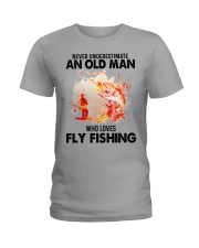 never Fly fishing Ladies T-Shirt tile