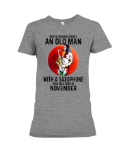 11 saxophone old man never Premium Fit Ladies Tee tile