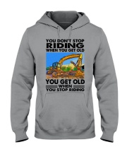 excavator riding Hooded Sweatshirt tile