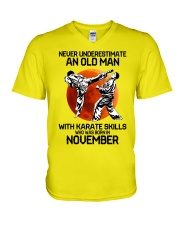 11 karate V-Neck T-Shirt tile