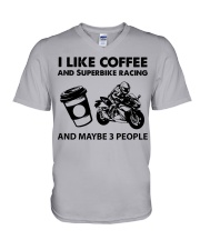 like-coffee-Superbike-racing V-Neck T-Shirt tile